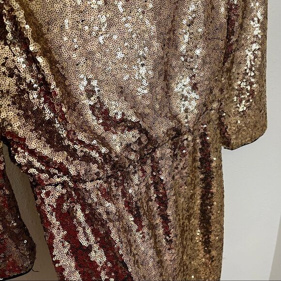 Lulu's Gold Sequin Long Sleeve Mini Dress - Picture 9 of 9